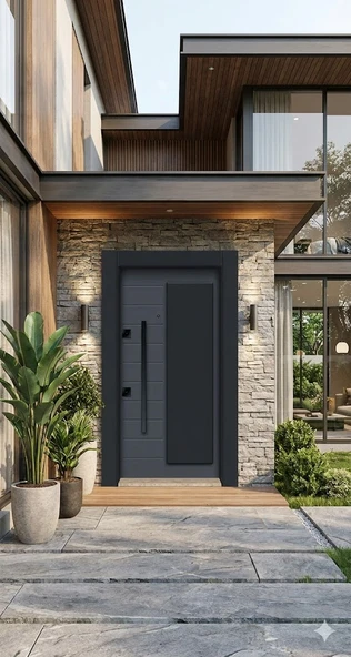 LİV Concept Premium Antrasit Kompozit Kaplama Çelik Kapı (210x110 Pervazdan Pervaza) ürün görseli 1