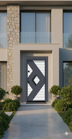 LİV Concept Diamond Serisi Modern Antrasit Çelik Villa Kapısı ürün görseli 1