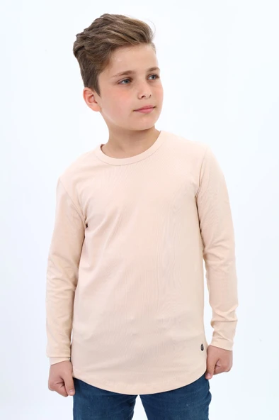Toontoy Erkek Çocuk Baskılı Bisiklet Yaka Uzun Kollu Tişört ürün görseli 1