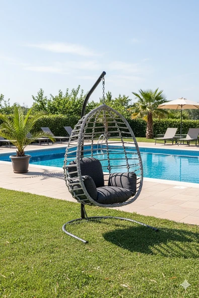 LİV Concept Lüx Bohem Örgü Bahçe Ve Balkon Salıncağı ürün görseli 1