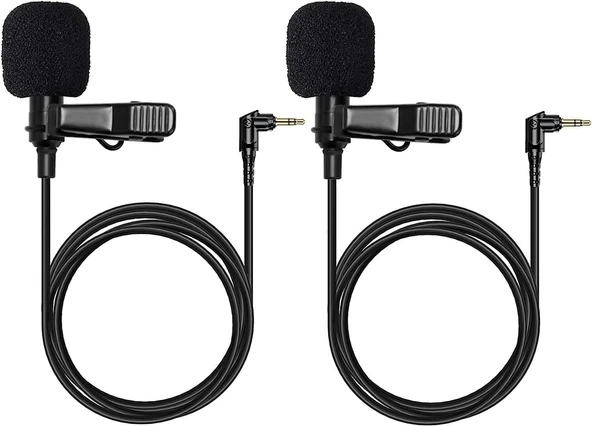 Hollyland HL-OLM02 Omnidirectional Lavalier Microphone Set (2-Pack, Black) ürün görseli 1