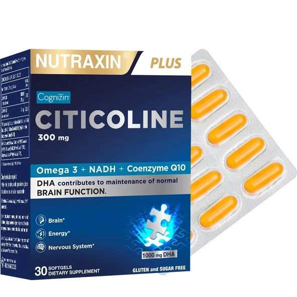 Nutraxin Sitikolin 300 mg 30 Yumuşak Kapsül ürün görseli 1