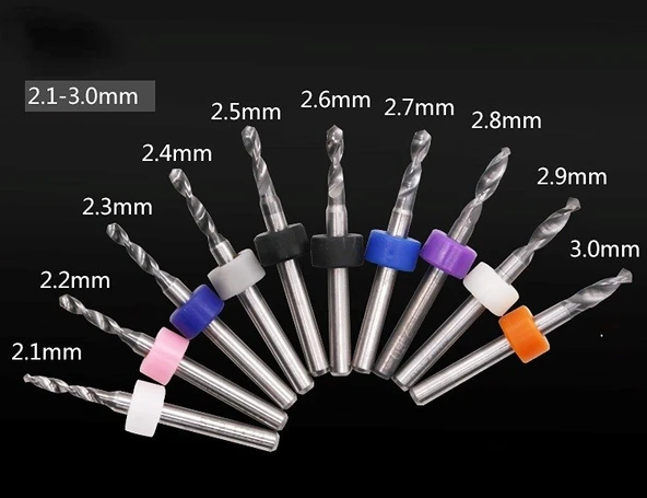 Karbid Mikro Matkap Uç Seti 2.1-3.0mm 10’lu PCB CNC Delme Uçları - Tungsten Karbid 3.175mm Sap ürün görseli 1