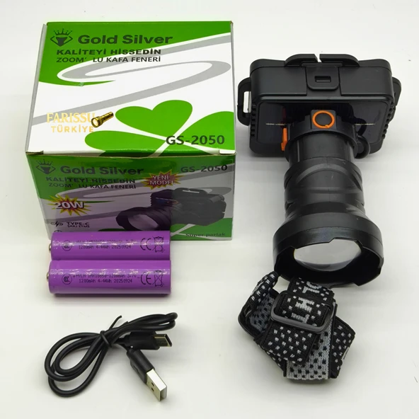 farissu Gold Silver GS-2050 20W Zoomlu Solar Şarjlı Profesyonel
