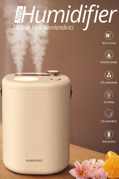Şarjlı Hava Nemlendirici 1,2 Litre Kablosuz Buhar Makinesi LED Işık Aroma Difüzörü Sesiz Nemlendirme ürün görseli 1
