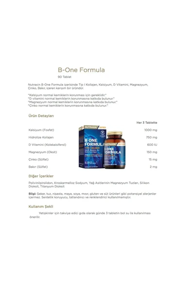 NUTRAXİN B-one Formula 90 Kapsül 3'lü - Resim 2