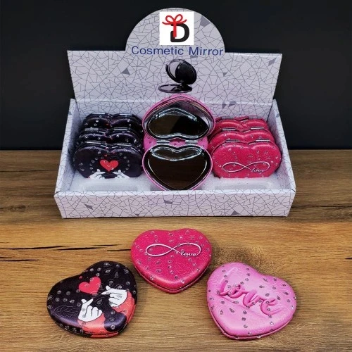 HERŞEYTREND  Kalpli Love Tasarımlı Cep Aynası ürün görseli 1