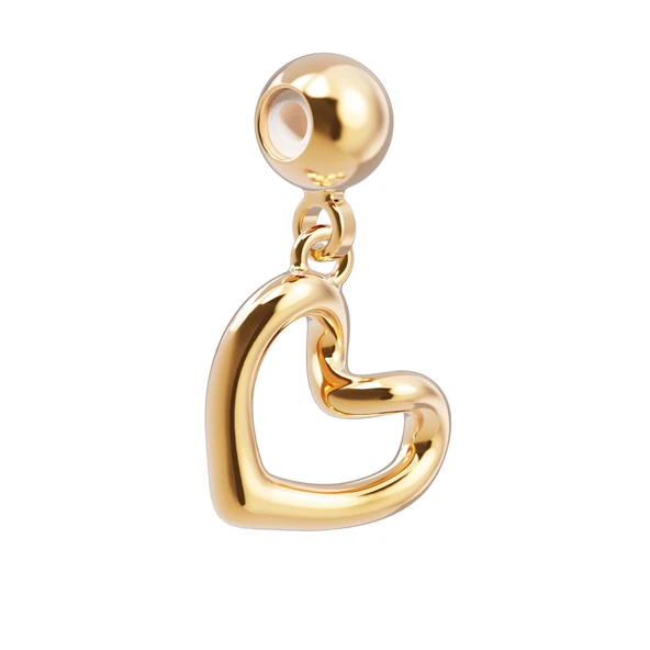 Chocli 18 Ayar Altın Kaplama Charm - Heart ürün görseli 1