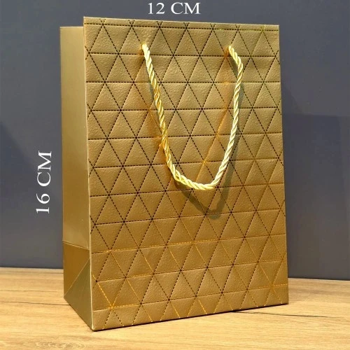 HERŞEYTREND Mini Boy Gold Karton Hediye Çantası - Resim 3