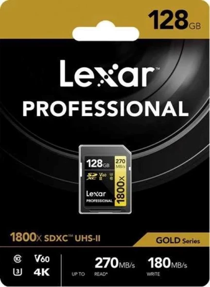 Lexar Professional 128GB 1800x SDXC UHS-II SD Hafıza Kartı ürün görseli 1