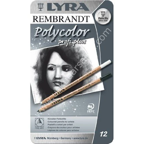 Lyra Rembrandt Polycolor Gri ve Beyaz Tonlar 12'li Kuruboya art no:2001122 ürün görseli 1