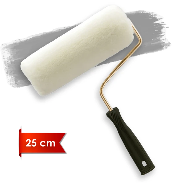 Dekor Pösteki 1036 5cm Orta Çap 16 mm Tüylü Parmak Saplı %100 Koyun Postu Boya Rulosu 25 cm ürün görseli 1