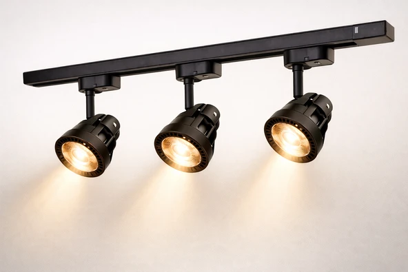 Modern 3’lü Ray Spot Aydınlatma Seti 33W Monofaze Ray Uyumlu Ayarlanabilir Spot Led Günışığı 3200K ürün görseli 1