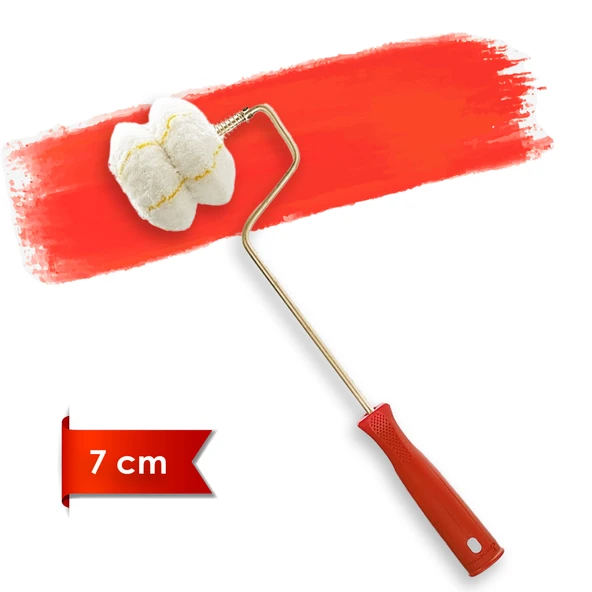 Dekor-1088 Eksport 8 cm Çap 14 mm Tüylü Yaylı Saplı Boru Boyama Rulosu 7 cm ürün görseli 1