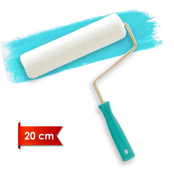 Dekor-1065 Kadife 5cm Orta Çap 7 mm Tüylü Saplı Vernik Rulosu 20 cm ürün görseli 1