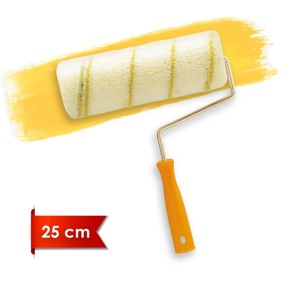 Dekor-1017 Plasdek 5cm Orta Çap 25 mm Tüylü İç Cephe Saplı Boya Rulosu 25 cm ürün görseli 1