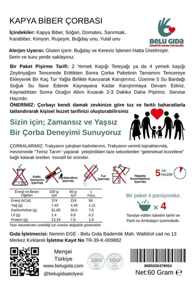 Belu Kapya Biber Çorbası Ruşeymli - Resim 2