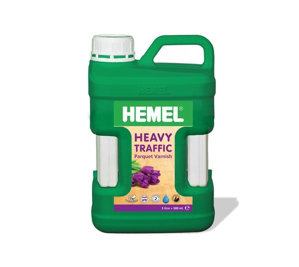 Hemel Heavy Traffic A+B Bileşen İpek Mat Dayanıklı Zemin Parke Verniği 5,5 Lt ürün görseli 1