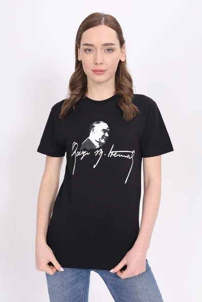 Toontoy Unisex Atatürk Baskılı Bisiklet Yaka Kısa Kollu Tişört TKSS25TS23083 ürün görseli 1