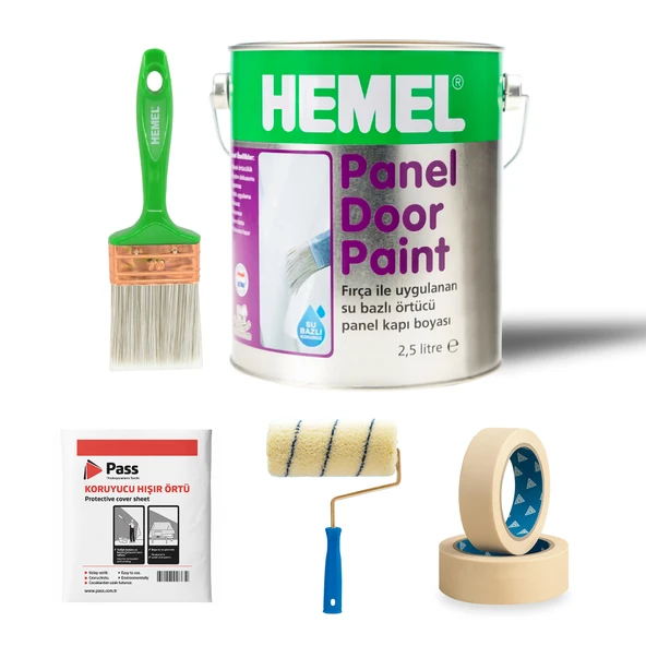 Hemel Polar White Amerikan Panel Kapı Boyama Seti 5 Parça ürün görseli 1