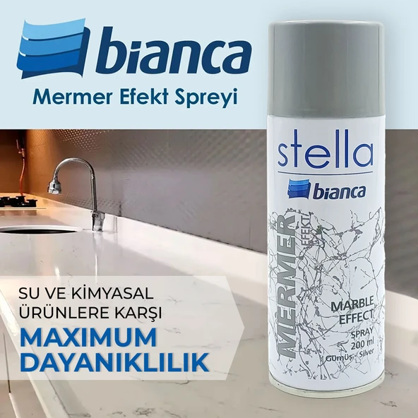 Stella Mermer Efekt Spreyi 200Ml Gümüş - Resim 4