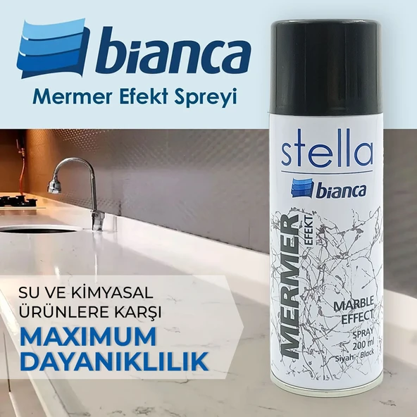Stella Mermer Efekt Spreyi 200Ml Siyah - Resim 4