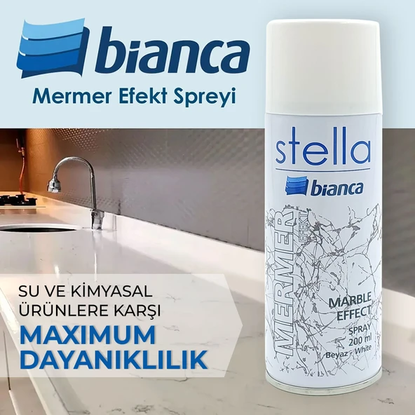 Stella Mermer Efekt Spreyi 200Ml Beyaz - Resim 4