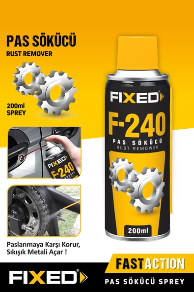 Fixed F-240 Pas Sökücü, Yağlayıcı ve Koruyucu Bakım Spreyi 200 ml ürün görseli 1