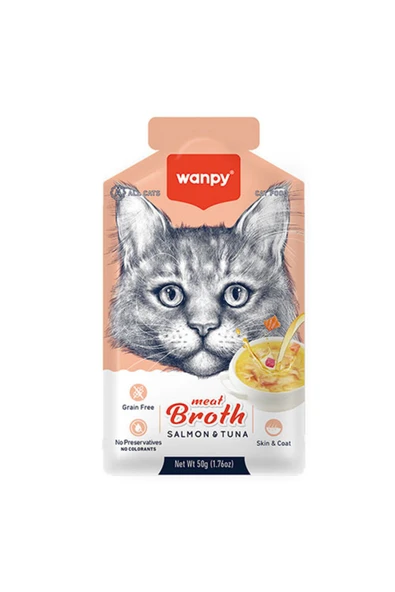 Ton Balıklı ve Somonlu Tahılsız Kedi Çorbası 50 Gr ürün görseli 1