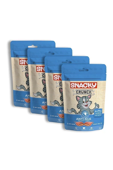 Crunch Kedi Ödül Maması - Anti-age Somonlu - 4'lü Paket ürün görseli 1