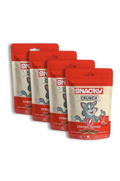 Crunch Kedi Ödül Maması - Strong Bones - Tavuklu Peynirli - 4'lü Paket ürün görseli 1