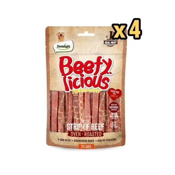Dentalight Sığır Şerit Köpek Ödül Maması 70 Gr x 4 Adet ürün görseli 1