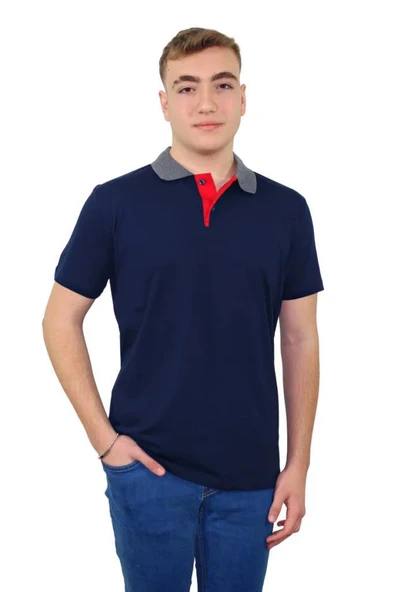 Persmont PT06Y Lacivert Polo Yaka Penye Tişört   2XL ürün görseli 1