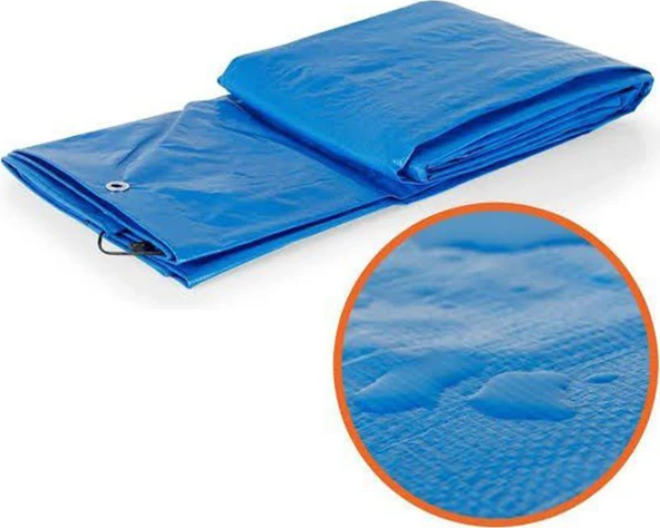 Ekonet 12 m  x 12 m  Mavi Su Geçirmez Pullu Çadır Branda Tente Yağmurluk Gölgelik ürün görseli 1