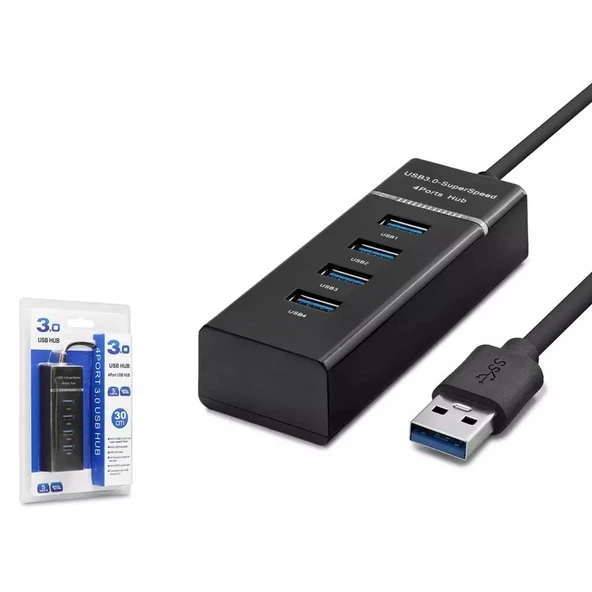 Hadron Hdx7017 Usb3.0 Hub 3-Usb + Usb3.0 30Cm Siyah ürün görseli 1