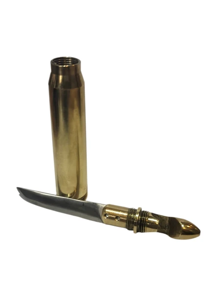 .50 BMG M82 Mermisi 12cm Pirinç Kasa Orjinal Koleksiyonluk Paslanmaz Çelik Çakı Bıçak ürün görseli 1