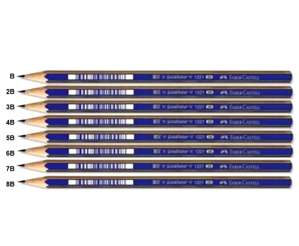Faber Castell Dereceli Kurşun Kalem Resim Çizim Kalemi B,2B,3B,4B,5B,6B,7B,8B 1erli 8 adet ürün görseli 1