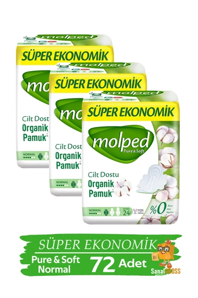 Molped Pure & Soft Hijyenik Ped Süper Eko 24'lü Normal X 3 Paket ürün görseli 1