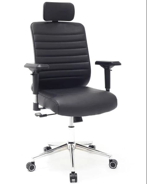 Zeon Büro Ofis Sistemleri // Comfort Elite Black 4D Krom Yönetici Koltuğu Ofis Çalışma Koltuğu ürün görseli 1