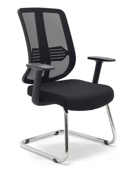 Zeon Büro Ofis Sistemleri // Comfort Visitor Black Misafir Bekleme Koltuğu Sabit Krom Ayak ürün görseli 1