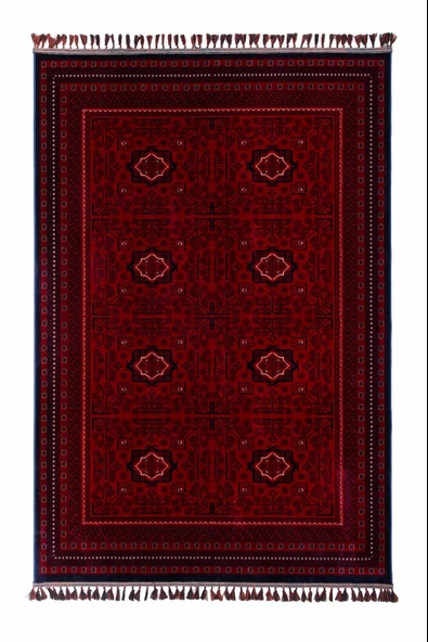 Afgan Vintage Kaymaz Taban Gerçek Kadife Bambu Sık Dokuma Otantik Dekoratif Zamansız Tasarım Halı ürün görseli 1