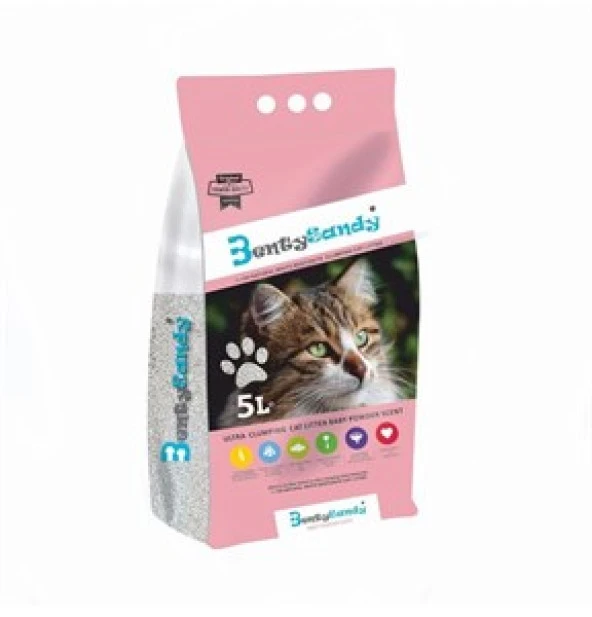 BENTYSANDY KEDİ KUMU BENTONİT PUDRALI 5LT ürün görseli 1