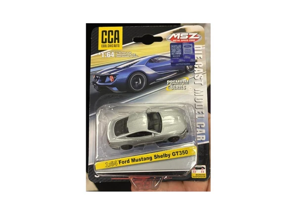 CCA Premium Series Ford Mustang Shelby GT350 Gümüş 1/64 Model Araba ürün görseli 1