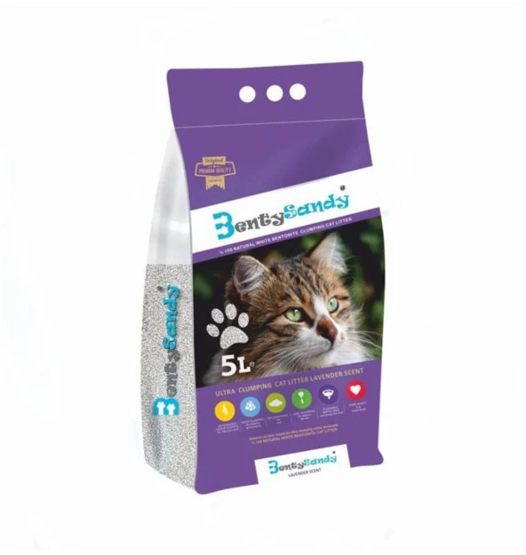 BENTYSANDY KEDİ KUMU BENTONİT  LAVANTA 5LT ürün görseli 1