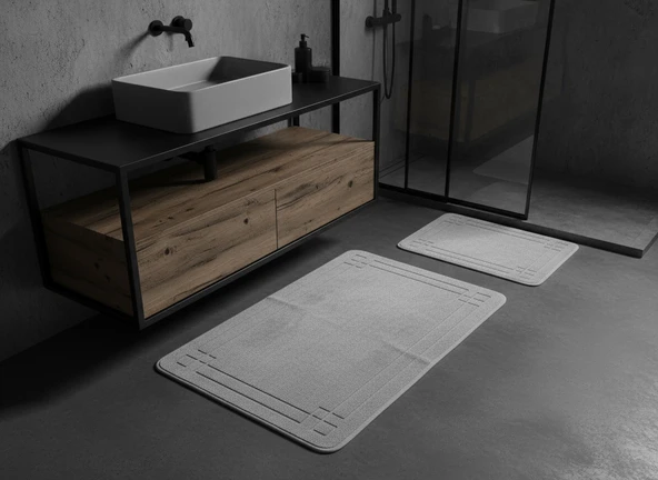 BANYO PASPASI 2'Lİ SET SET  ASOS GRİ ürün görseli 1