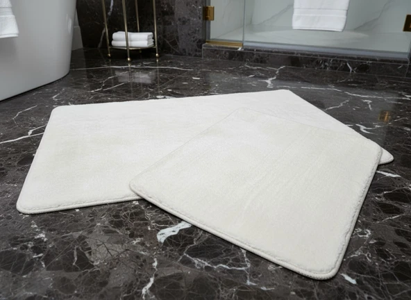BANYO PASPASI 2'Lİ SET SET PUFF KREM ürün görseli 1