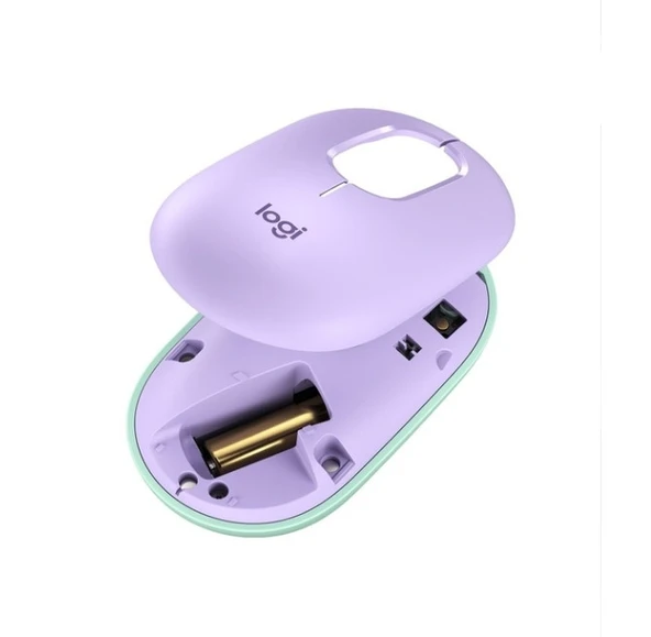 Logitech POP Kablosuz Optik Mouse - Mor - Resim 3