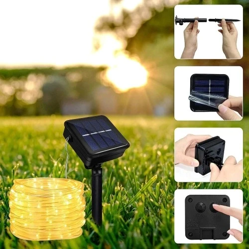 HERŞEYTREND Solar Güneş Enerjili Hortum Kaplamalı Gün Işığı LED ürün görseli 1