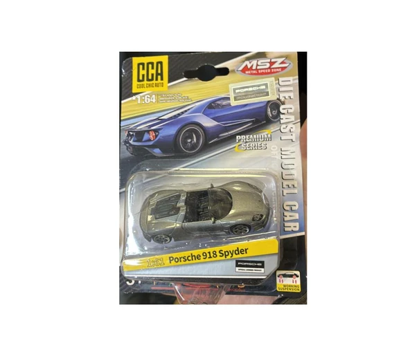 CCA Premium Series Porsche 918 Spyder Gri 1/64 Model Araba ürün görseli 1