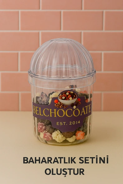 belchocolate Kristal Plastik Pinterest Baharatlık İçinde Narlı Creamy Leblebi Draje ve Beyaz Kaşığı - 150 Gr. ürün görseli 1